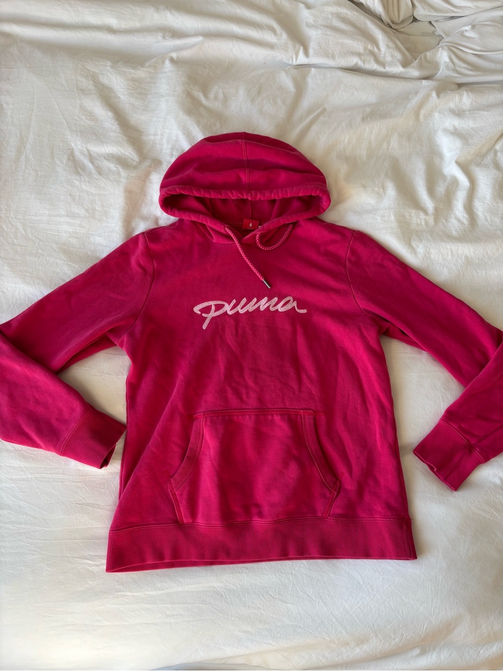 Puma Hot Pink Embroidered Logo Hoodie